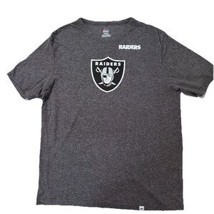 Majestic Raiders NFL T Shirt Mens XL Gray Performance Athletic Football Sports
